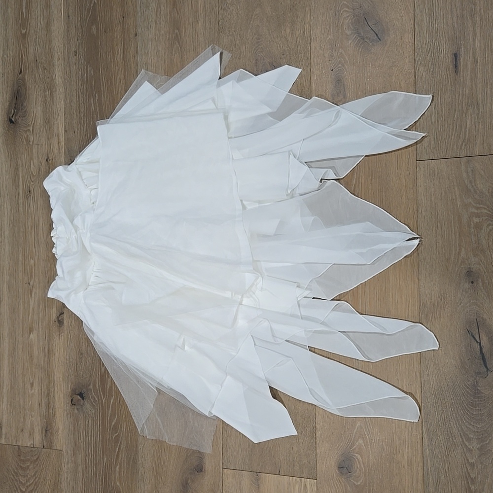 Woman's White Tiered Skirt Bachelorette Bridal 24" waist Coachella Festival